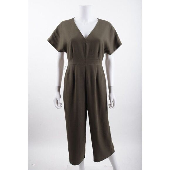Boden Womens Romilly Jumpsuit UK 10P US 6P Green Culottes Cropped wide leg - Picture 1 of 6